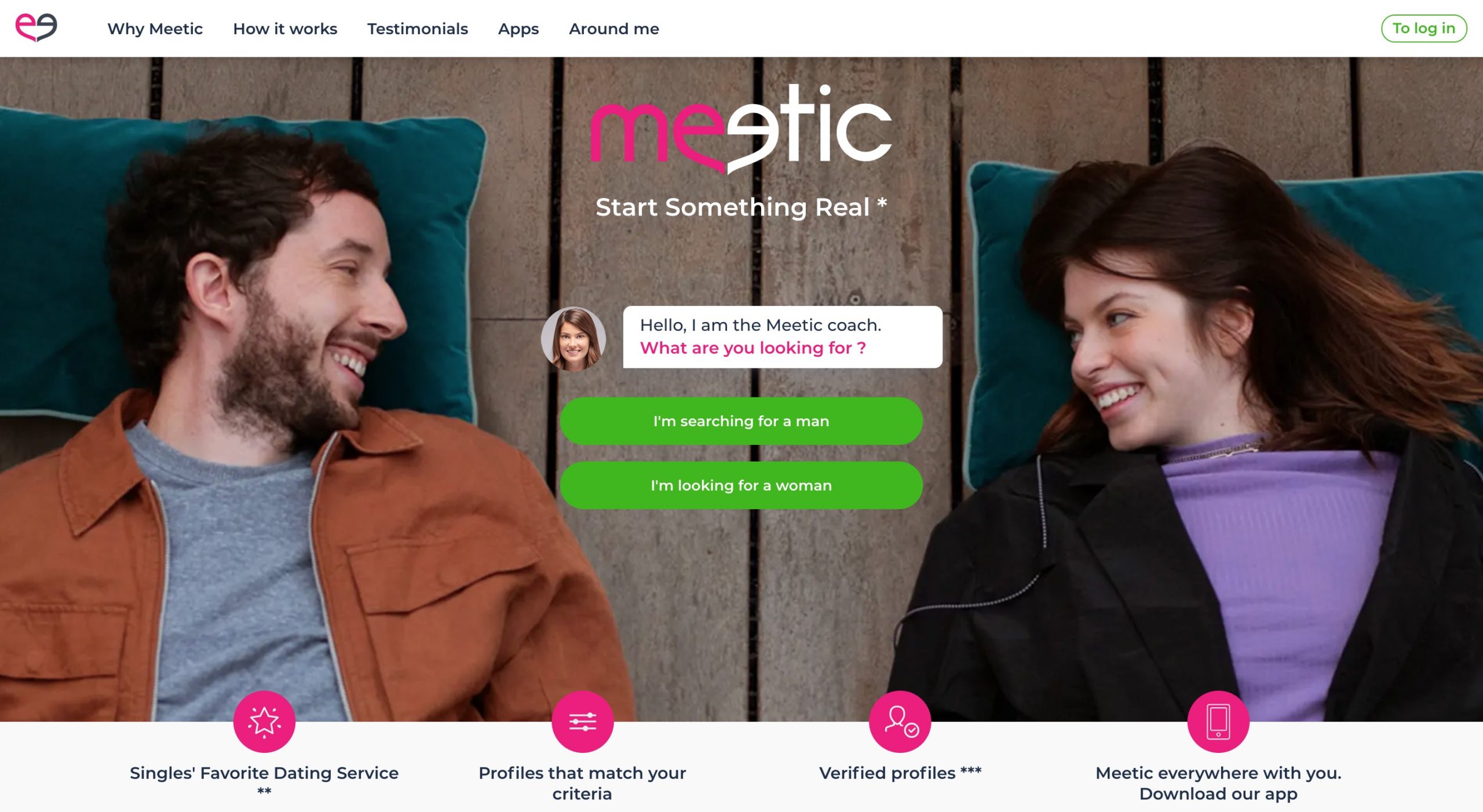 Meetic main page